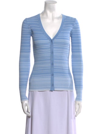 Staud Striped V-Neck Sweater