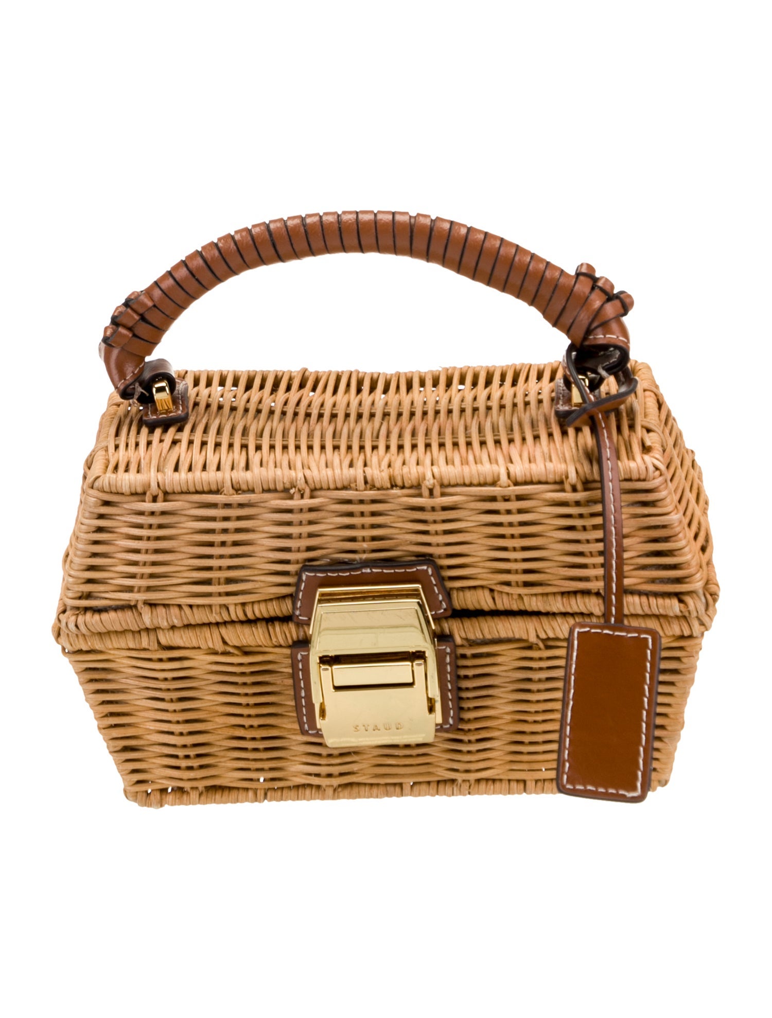 Staud Straw Top Handle Bag