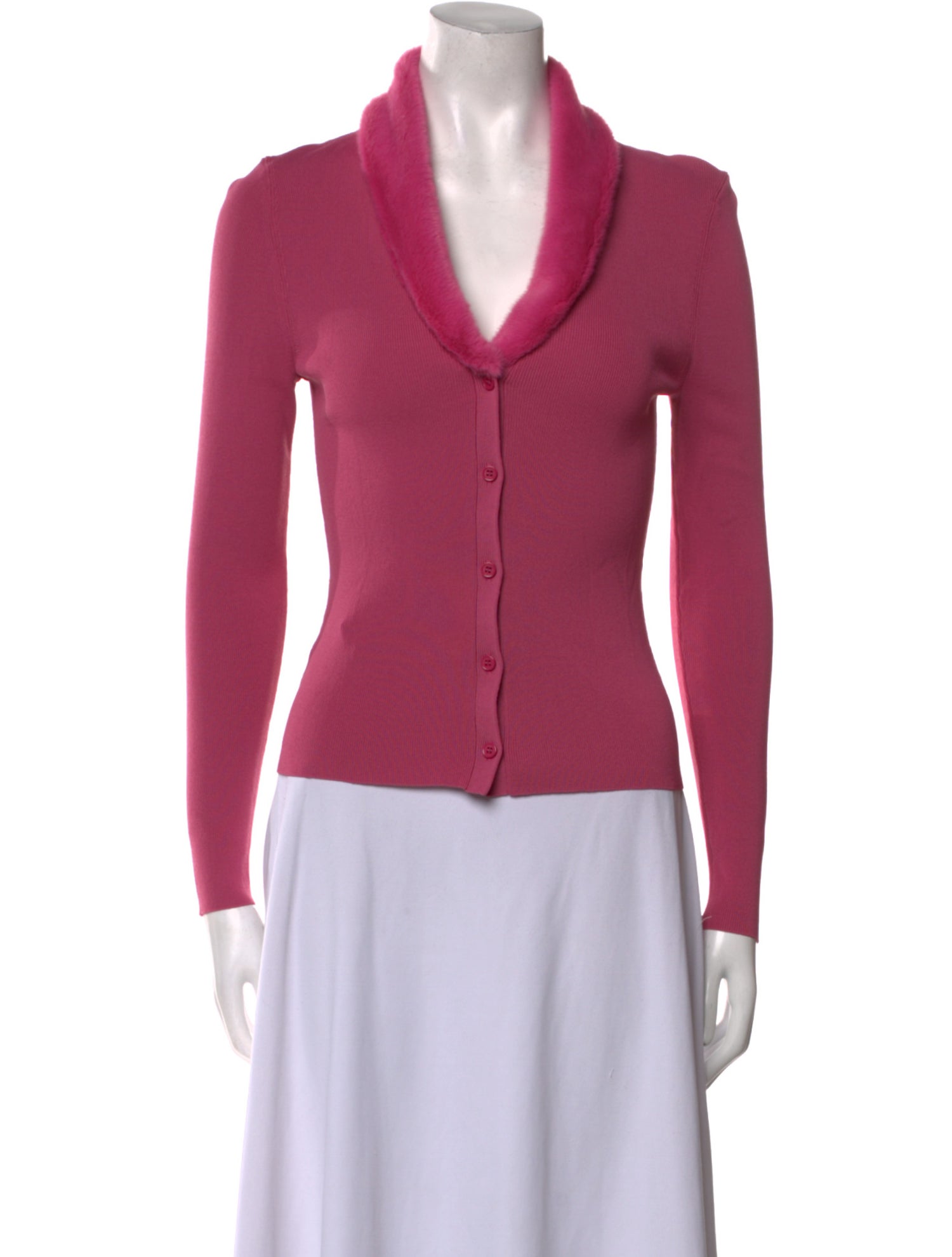 Staud V-Neck Long Sleeve Button-Up Top