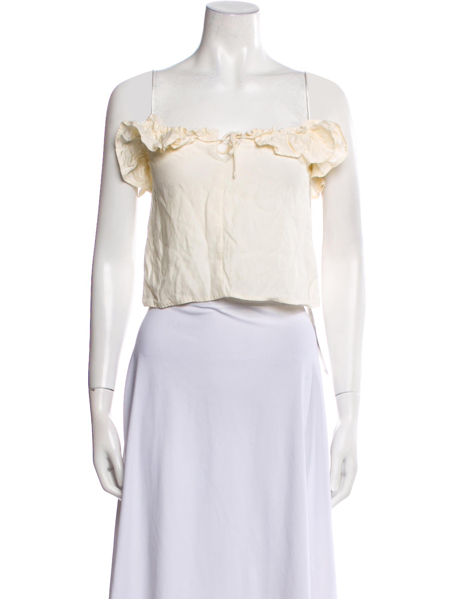 Staud Square Neckline Sleeveless Crop Top