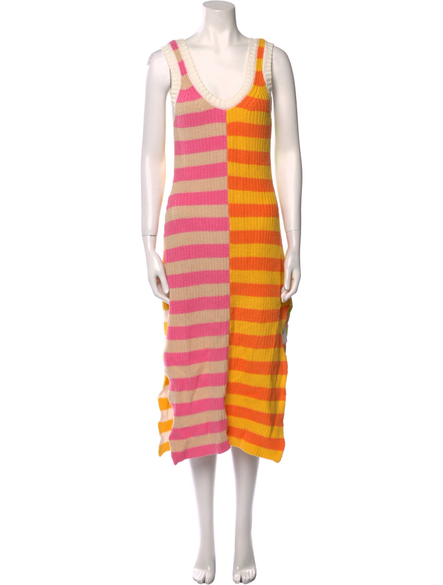Staud Striped Midi Length Dress