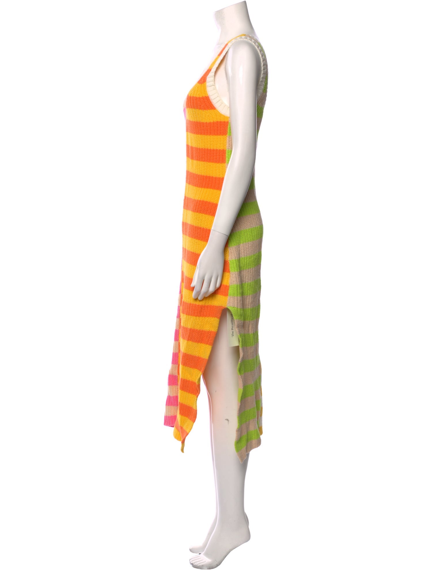 Staud Striped Midi Length Dress