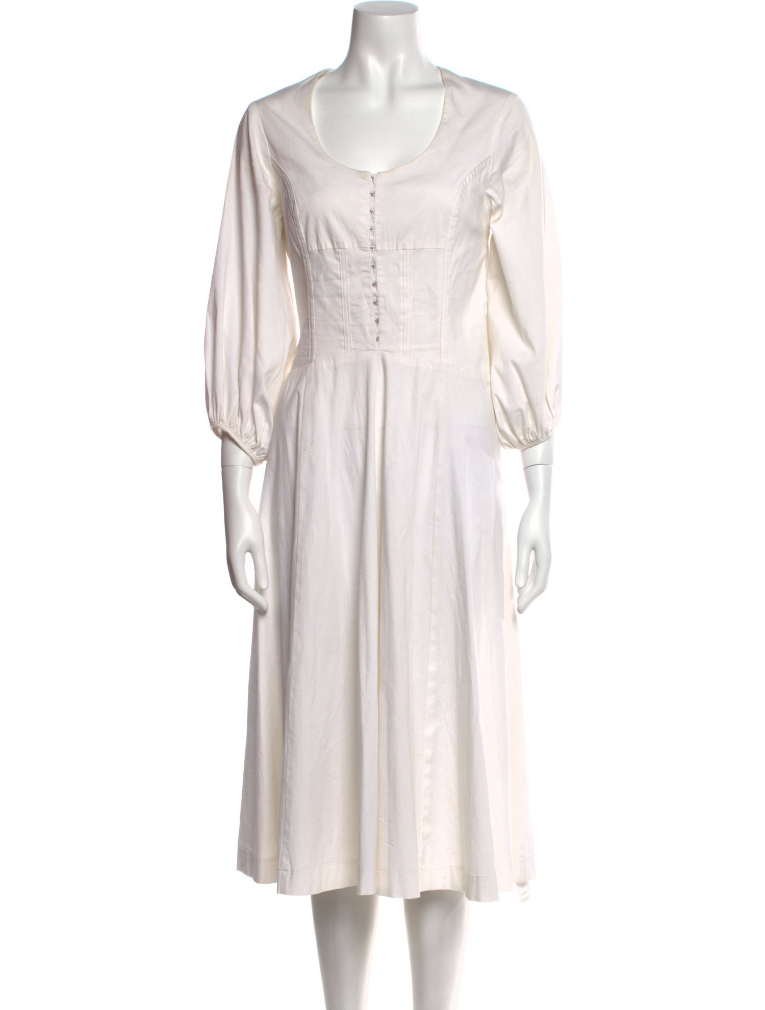 Staud Scoop Neck Midi Length Dress