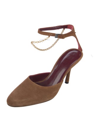 Staud Suede Chain-Link Accents Mules
