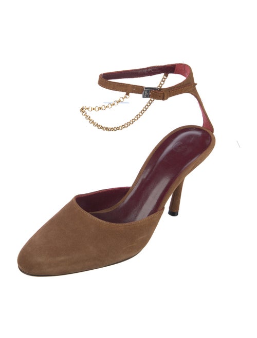 Staud Suede Chain-Link Accents Mules