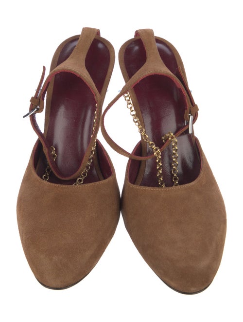 Staud Suede Chain-Link Accents Mules