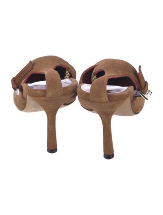 Staud Suede Chain-Link Accents Mules