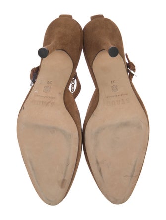 Staud Suede Chain-Link Accents Mules