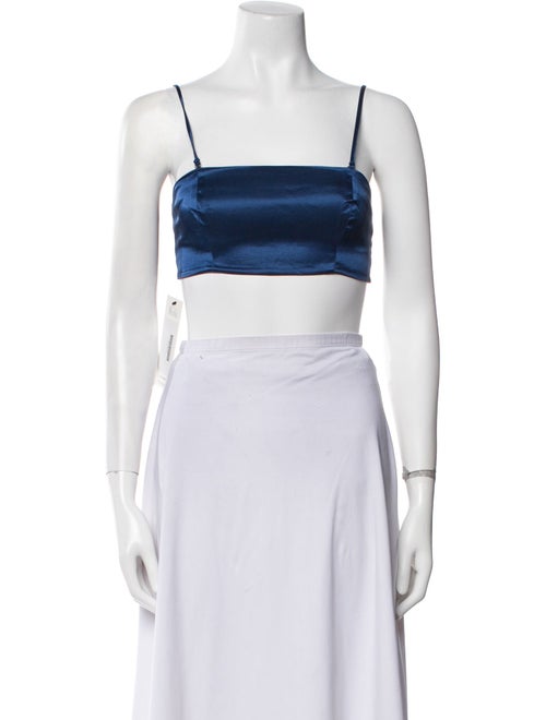 Staud Square Neckline Sleeveless Crop Top