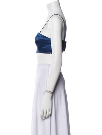 Staud Square Neckline Sleeveless Crop Top