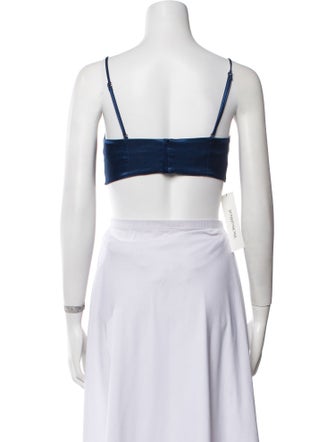 Staud Square Neckline Sleeveless Crop Top