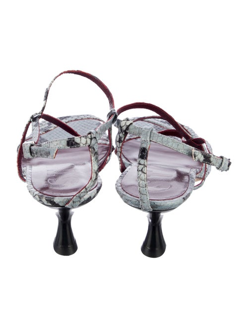 Staud Leather Animal Print Slingback Sandals