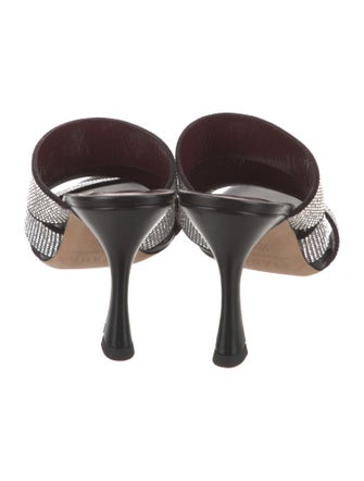 Staud Leather Crystal Embellishments Slides
