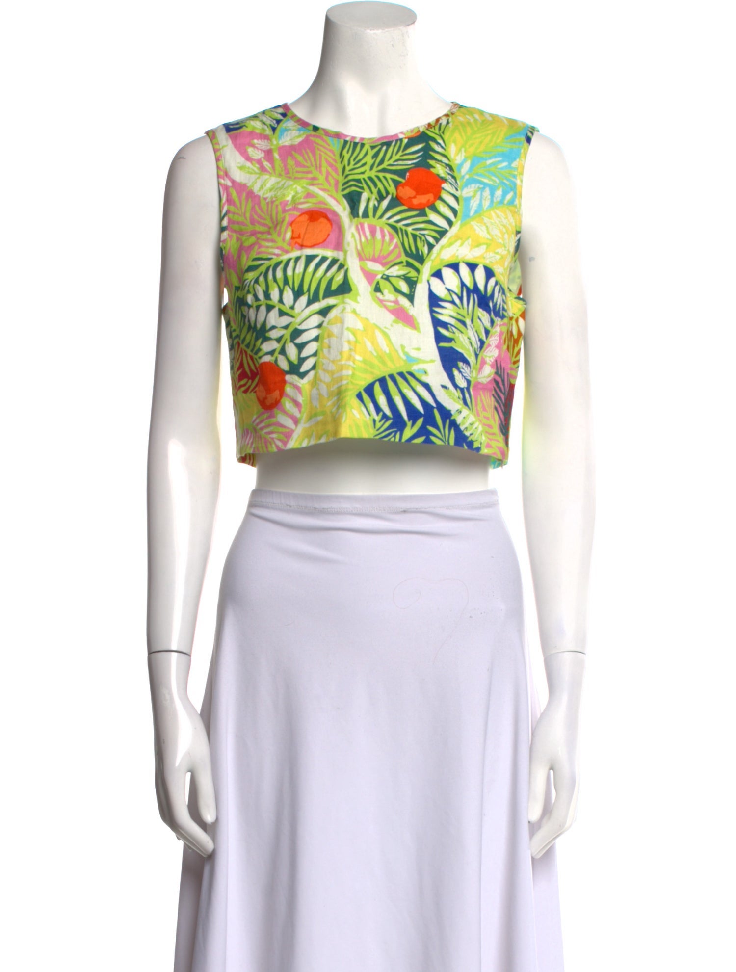 Staud Linen Printed Crop Top