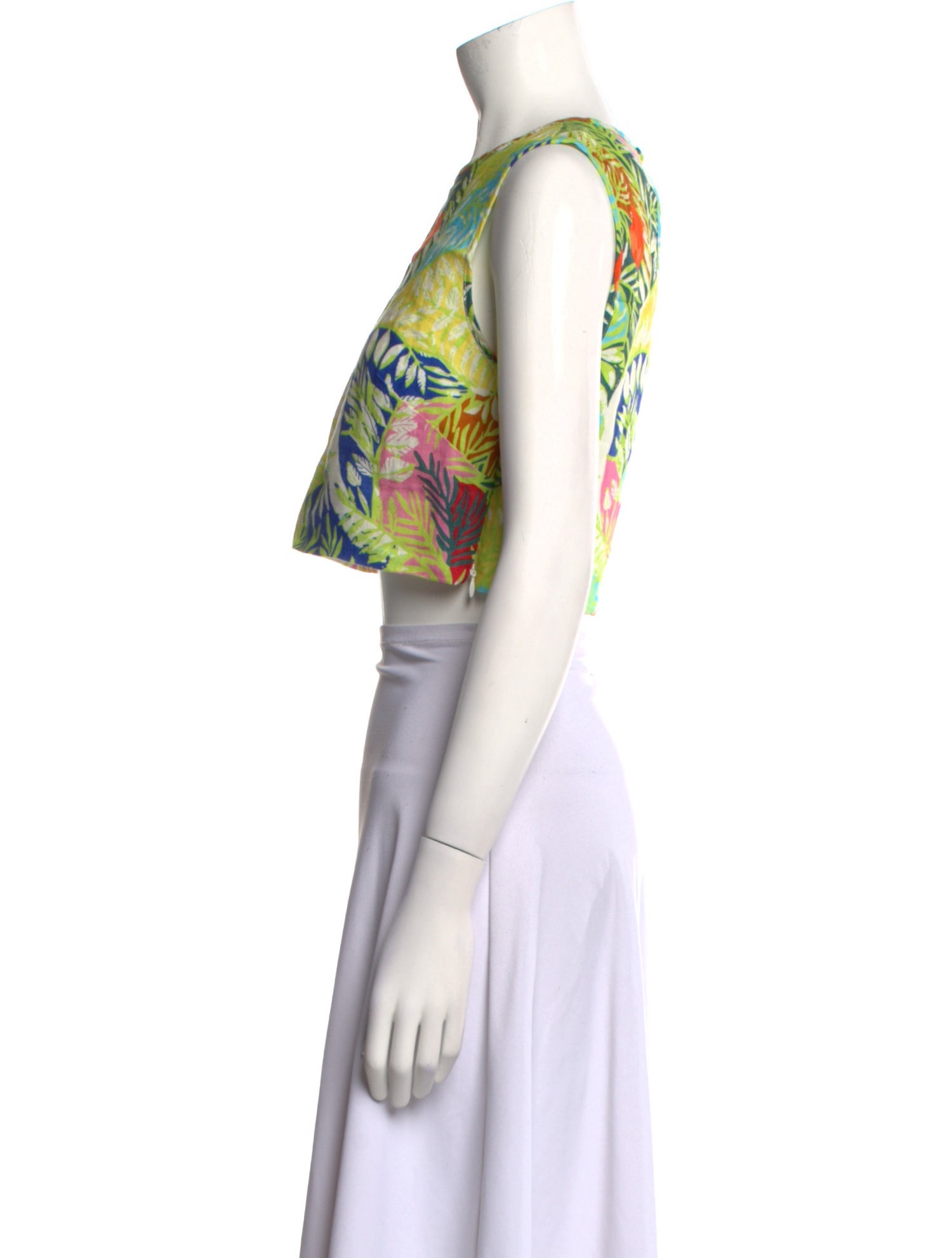 Staud Linen Printed Crop Top