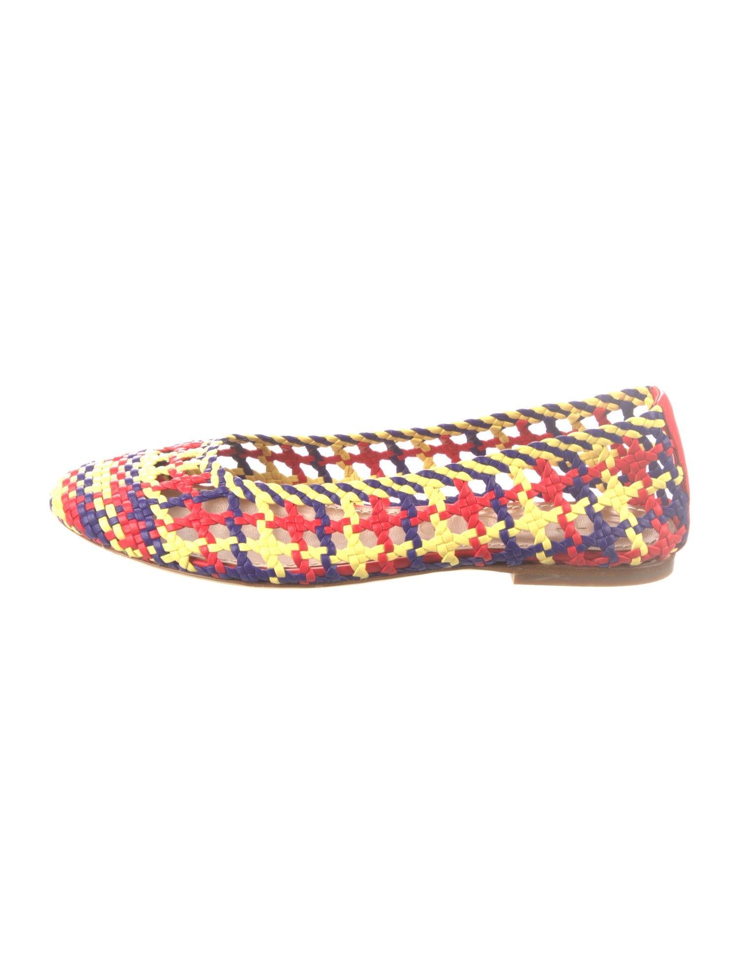 Staud Leather Colorblock Pattern Flats