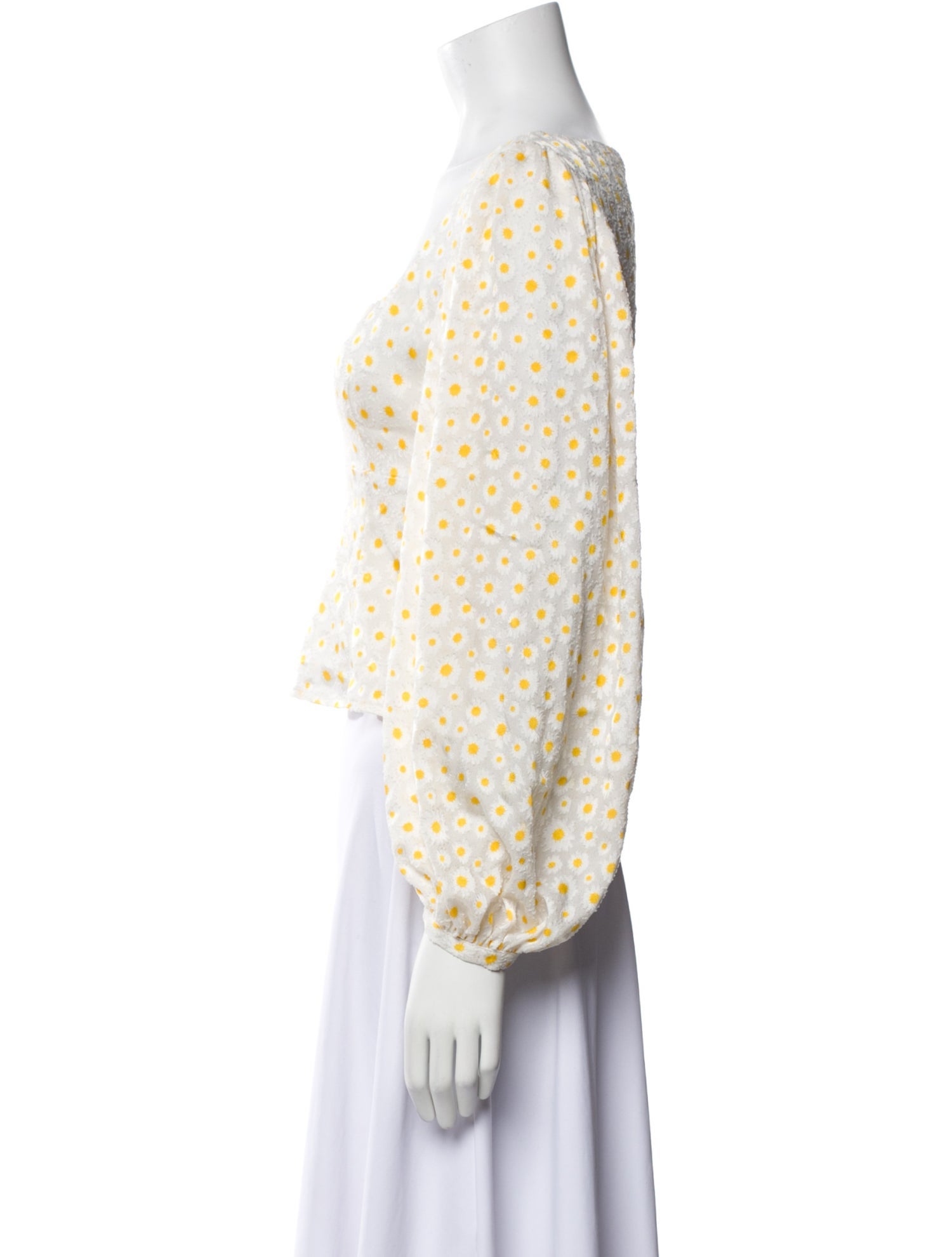 Staud Floral Print Square Neckline Crop Top