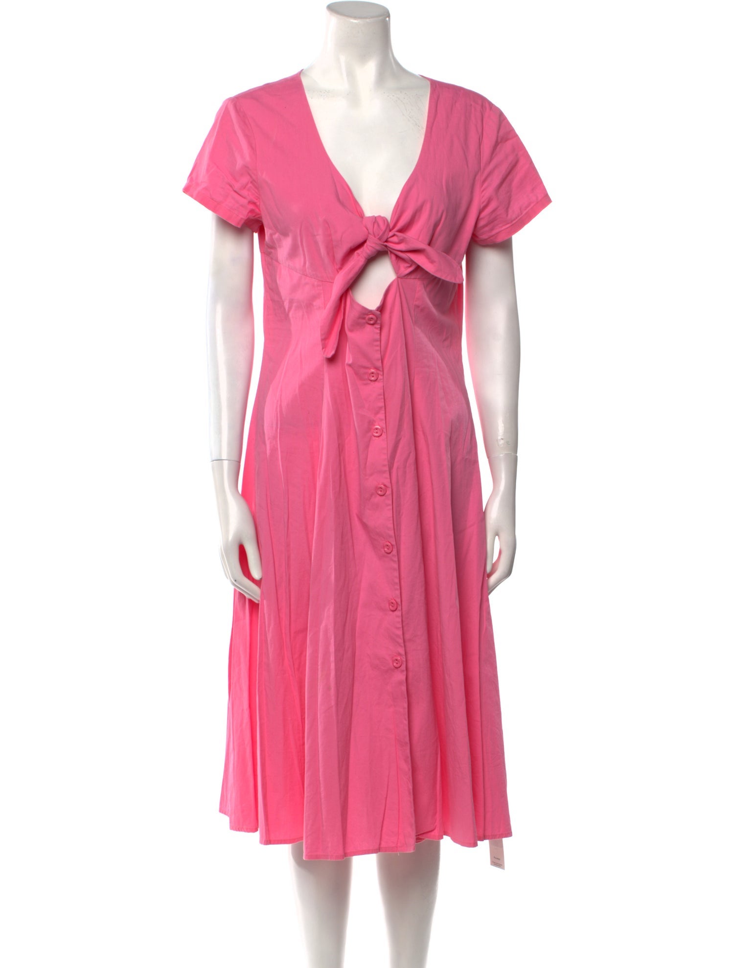 Staud V-Neck Midi Length Dress