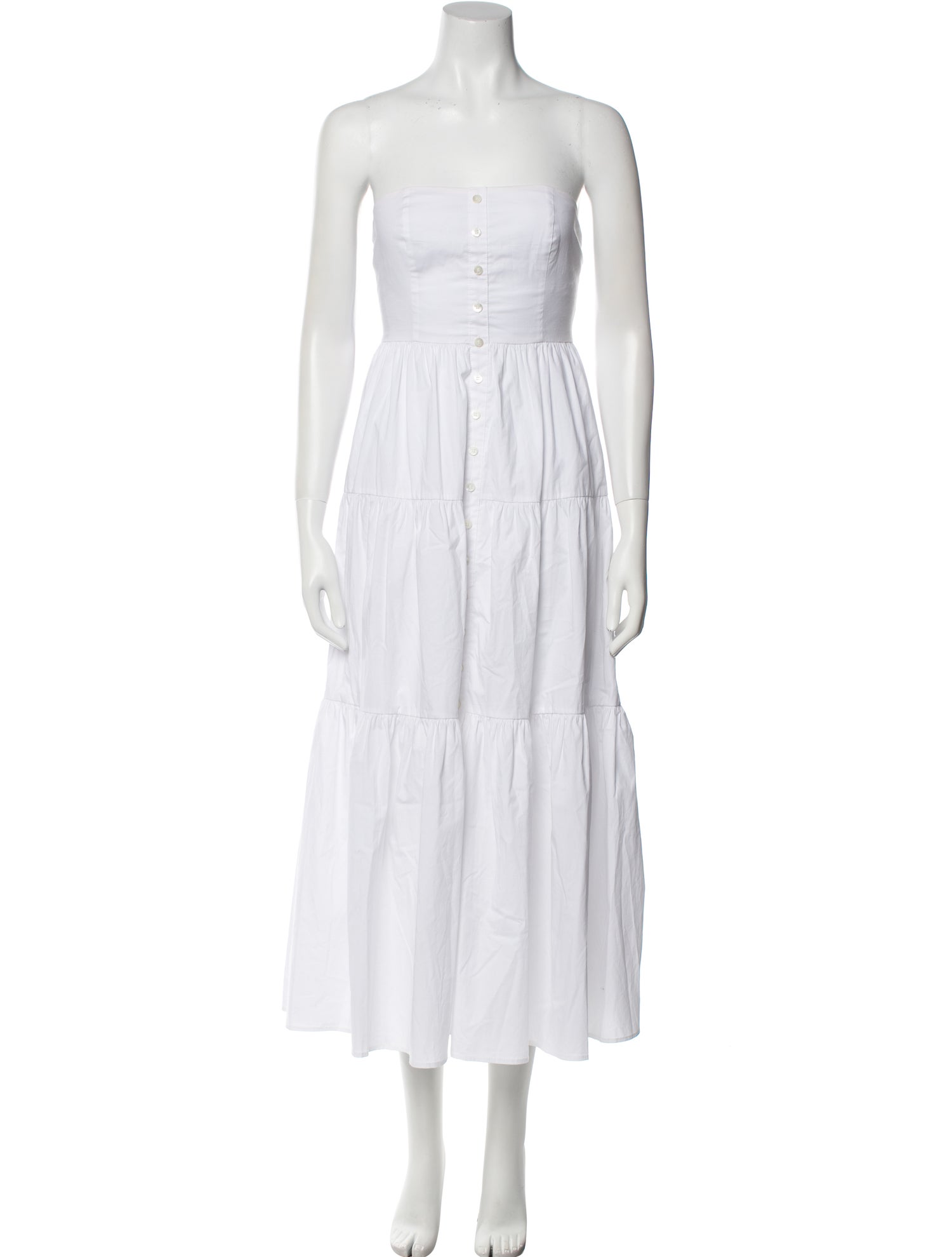 Staud Strapless Midi Length Dress