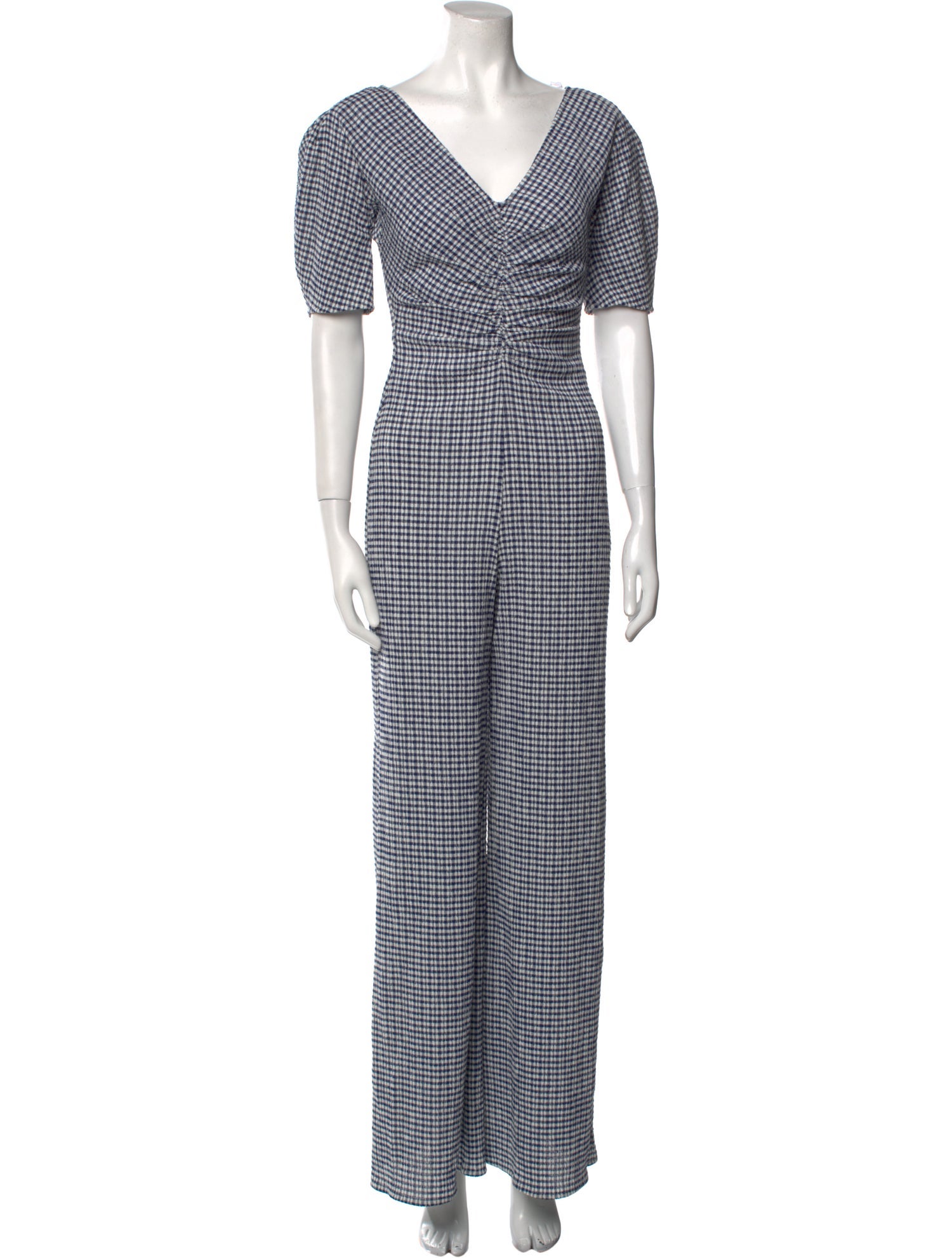 Staud Plaid Print V-Neck Jumpsuit w/ Tags