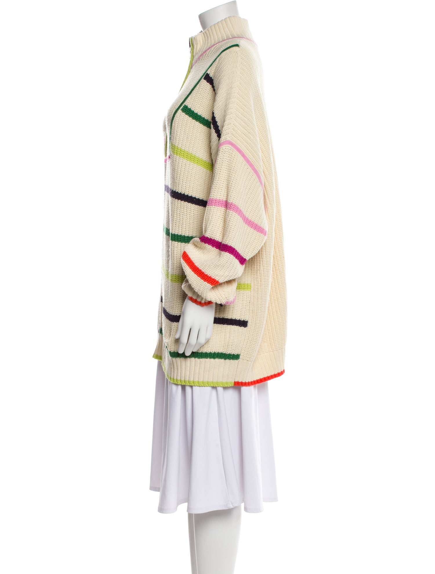 Staud Striped Mock Neck Sweater