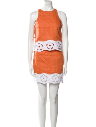 Staud Linen Lace Pattern Skirt Set