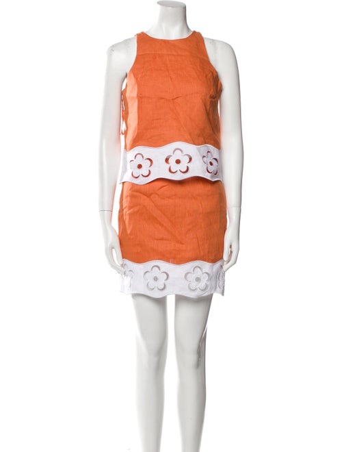 Staud Linen Lace Pattern Skirt Set