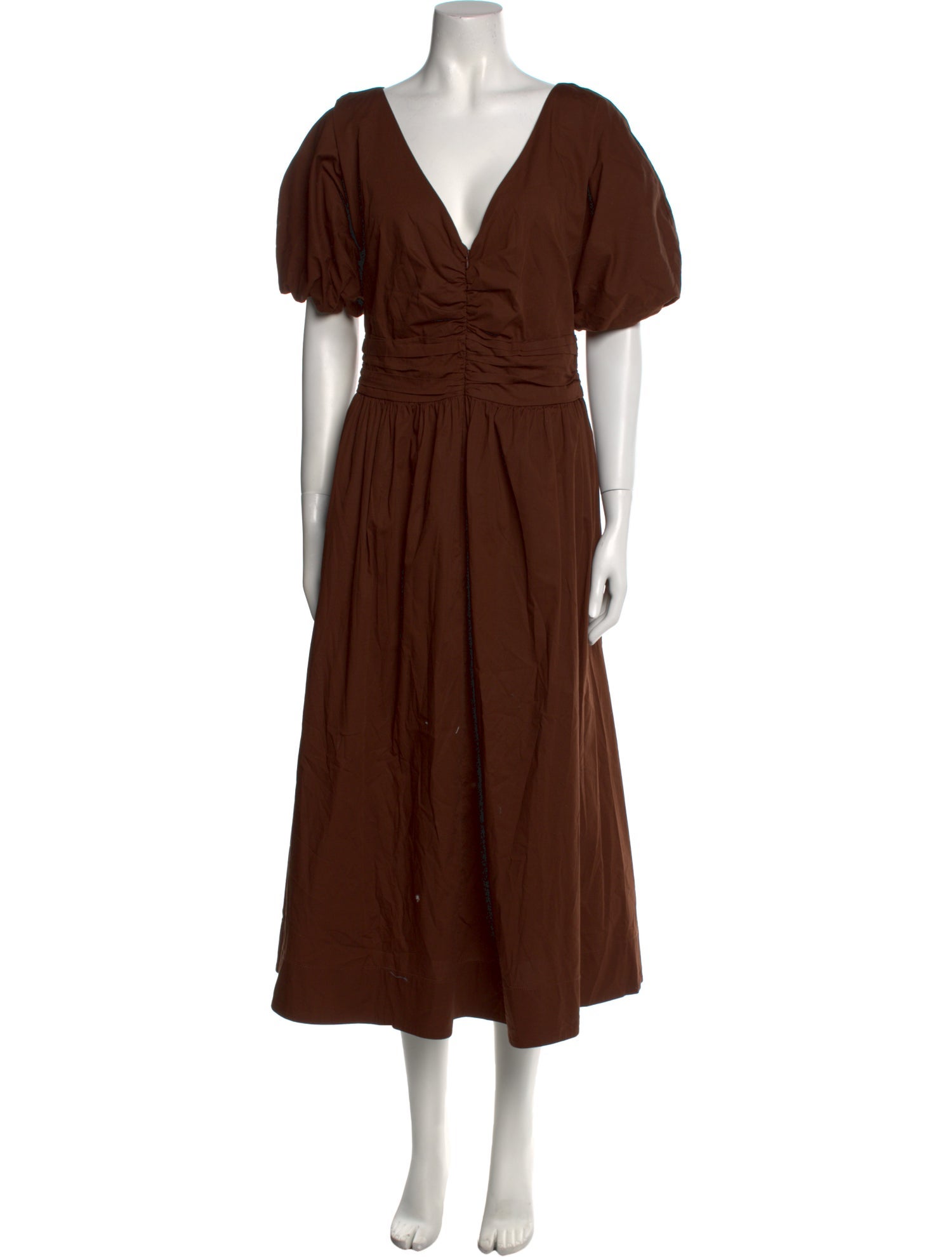 Staud V-Neck Long Dress