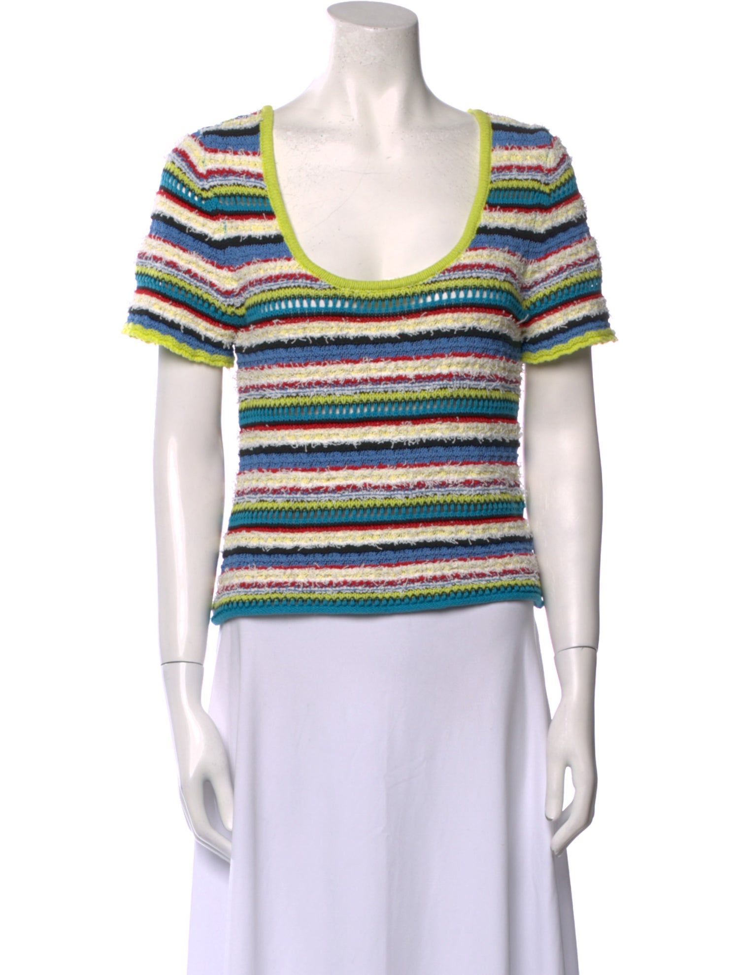 Staud Striped Scoop Neck T-Shirt