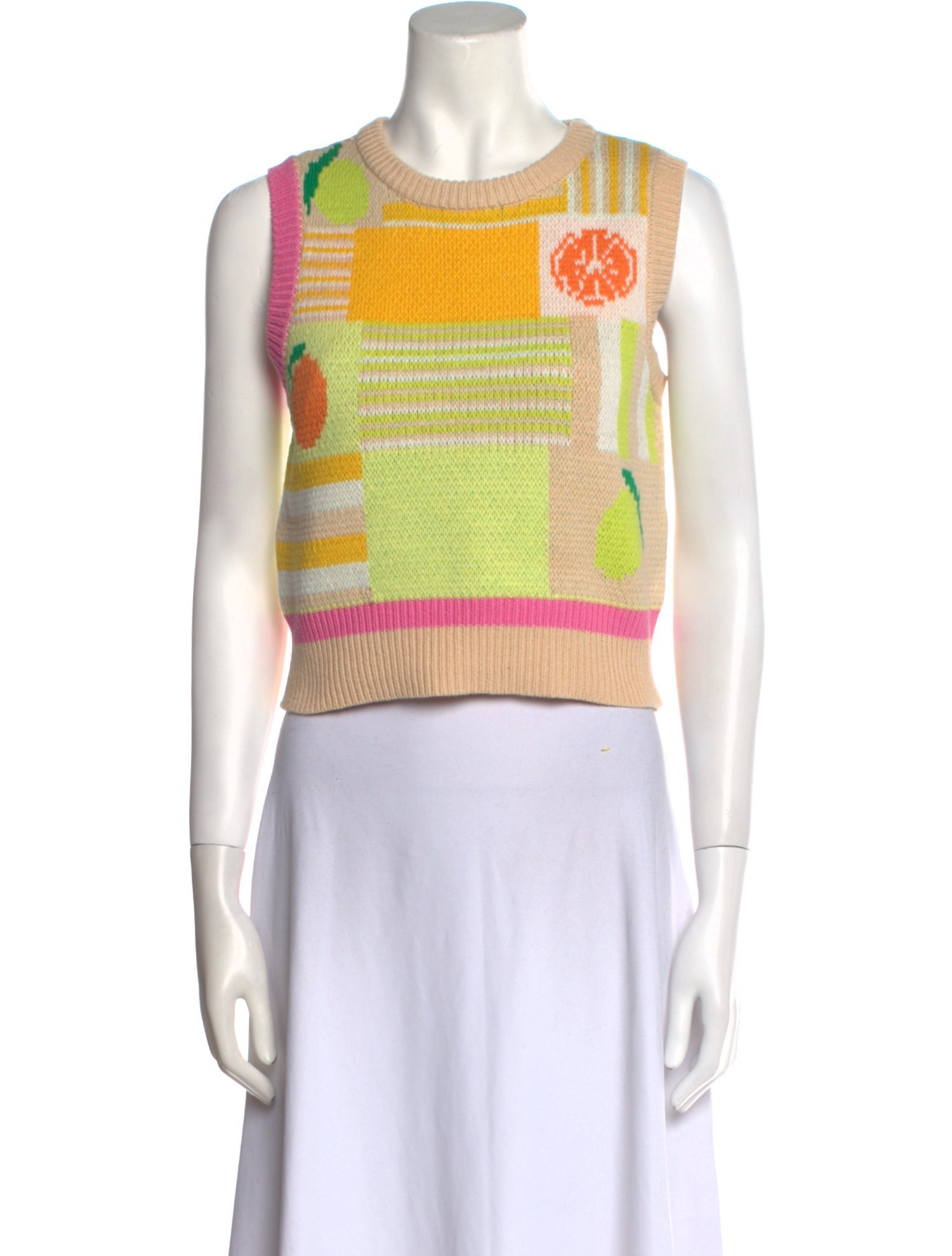 Staud Printed Crew Neck Sweater