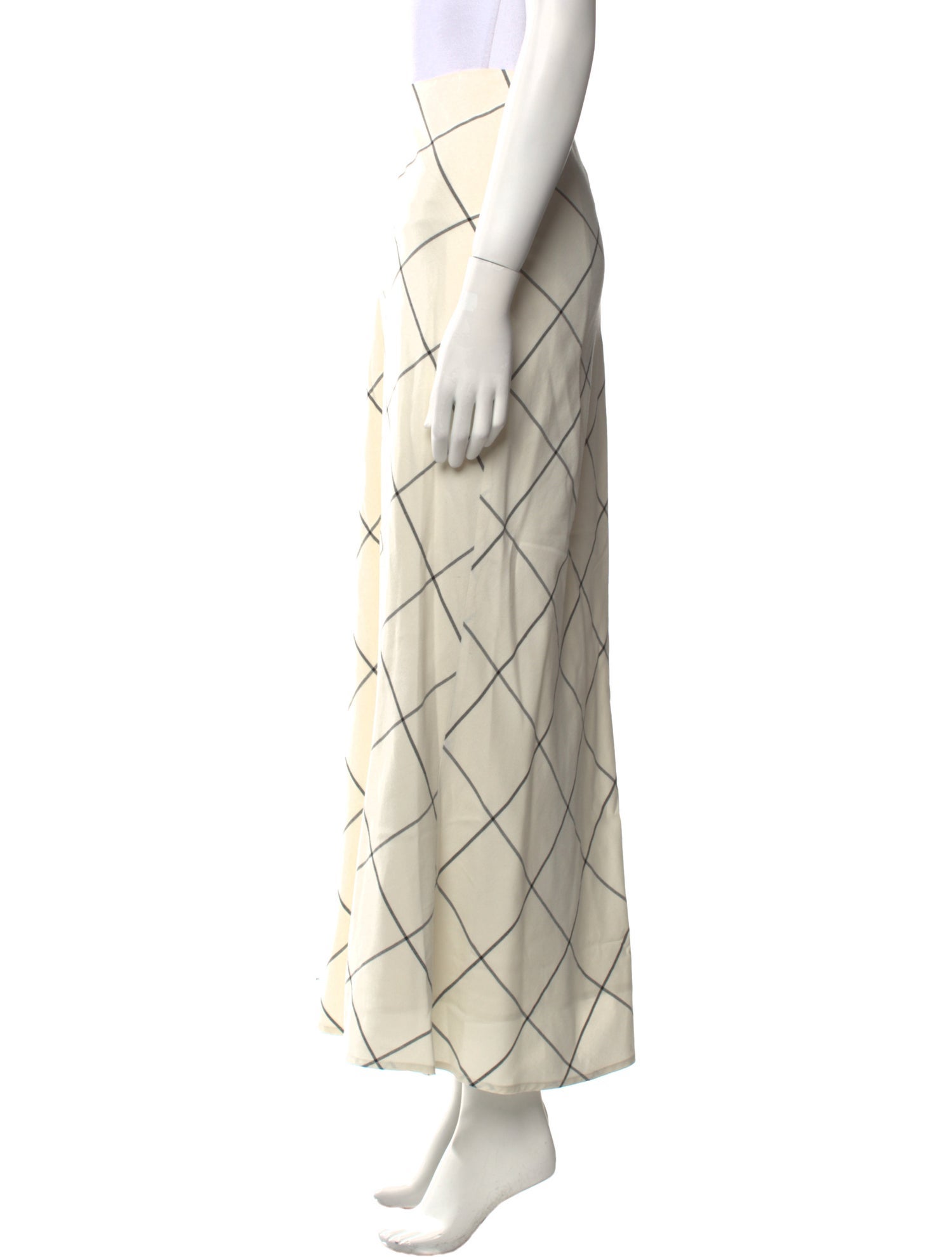 Staud Plaid Print Midi Length Skirt