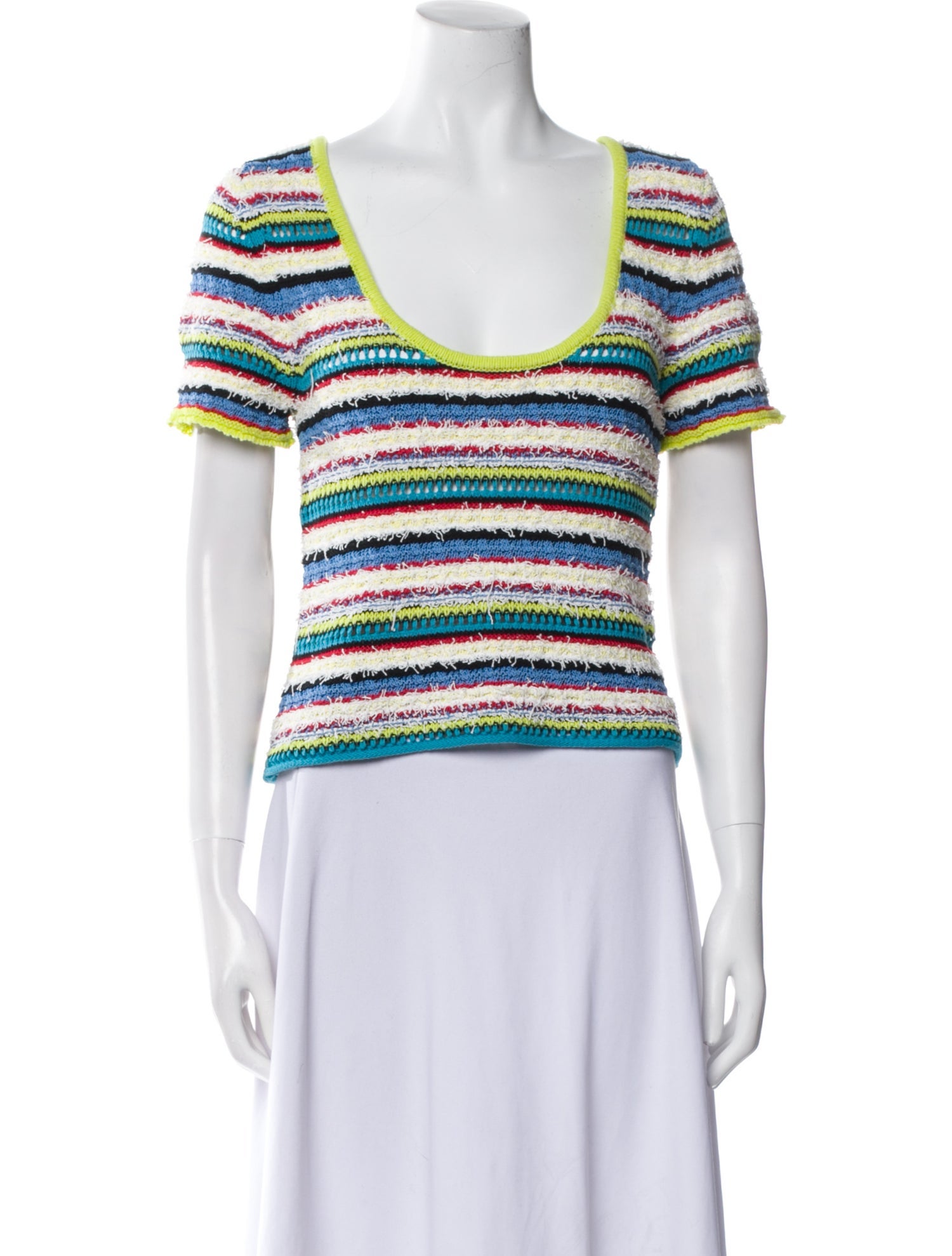 Staud Striped Scoop Neck Sweater