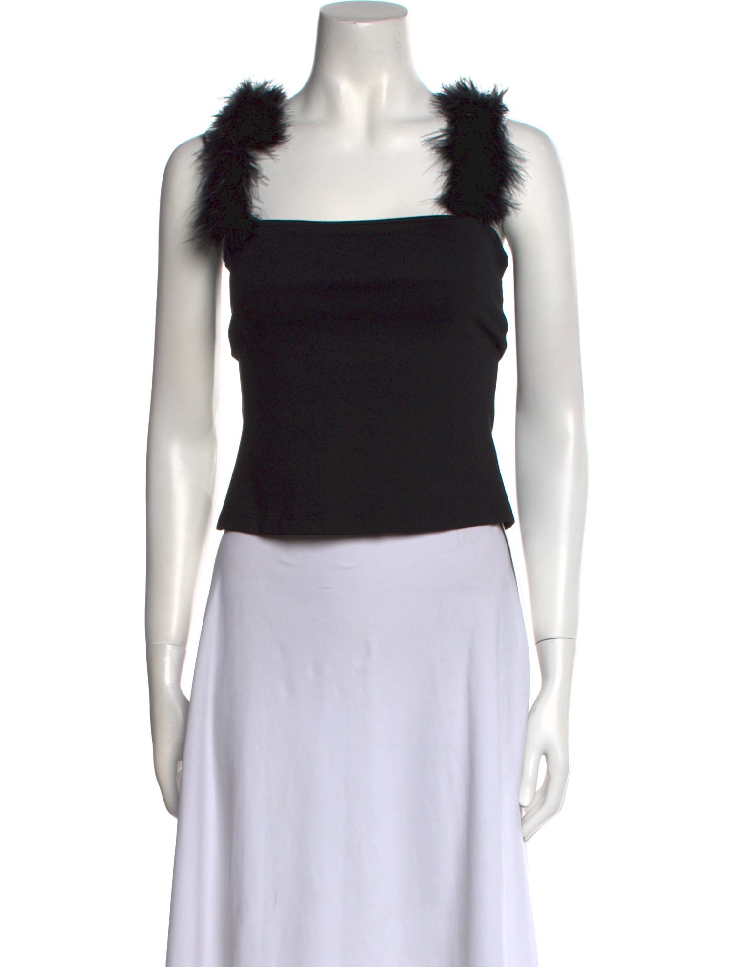 Staud Square Neckline Sleeveless Crop Top