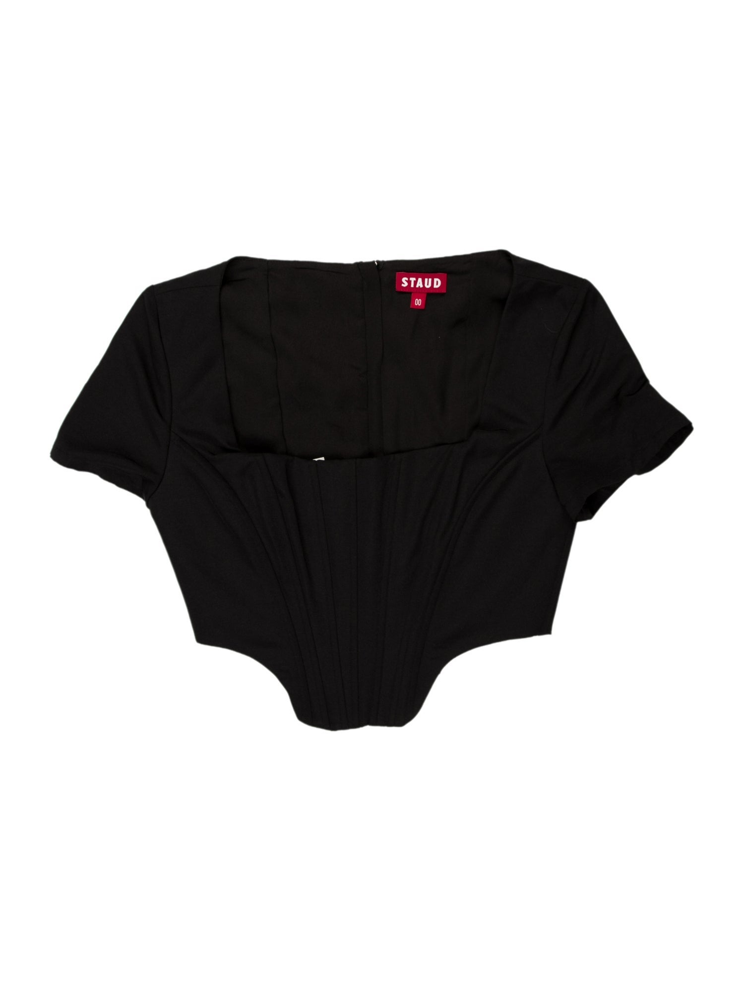 Staud Strapless Short Sleeve Crop Top