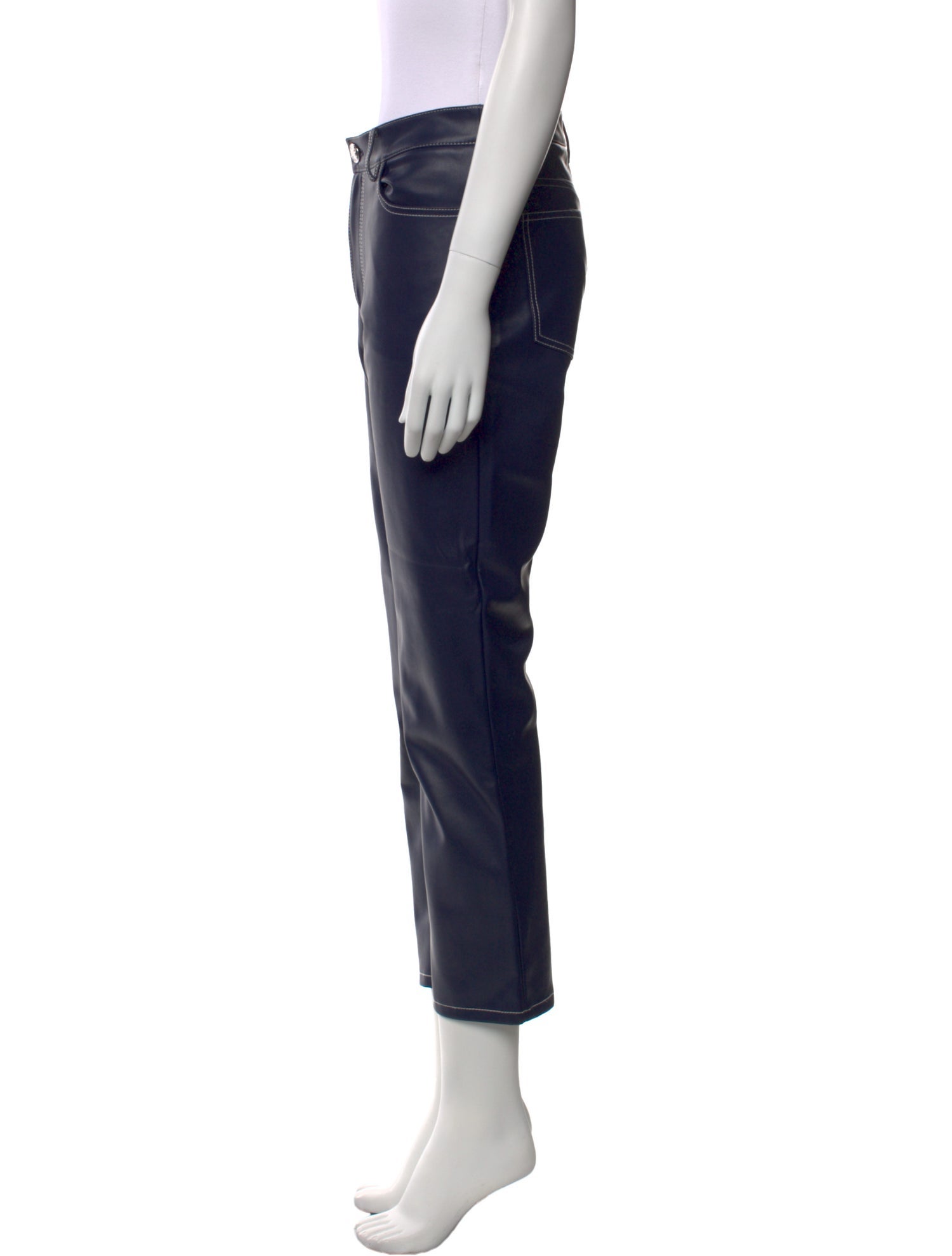 Staud Faux Leather Straight Leg Pants