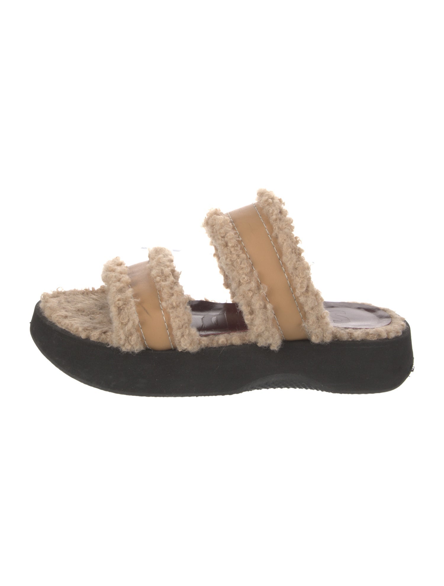 Staud Shearling Slingback Sandals