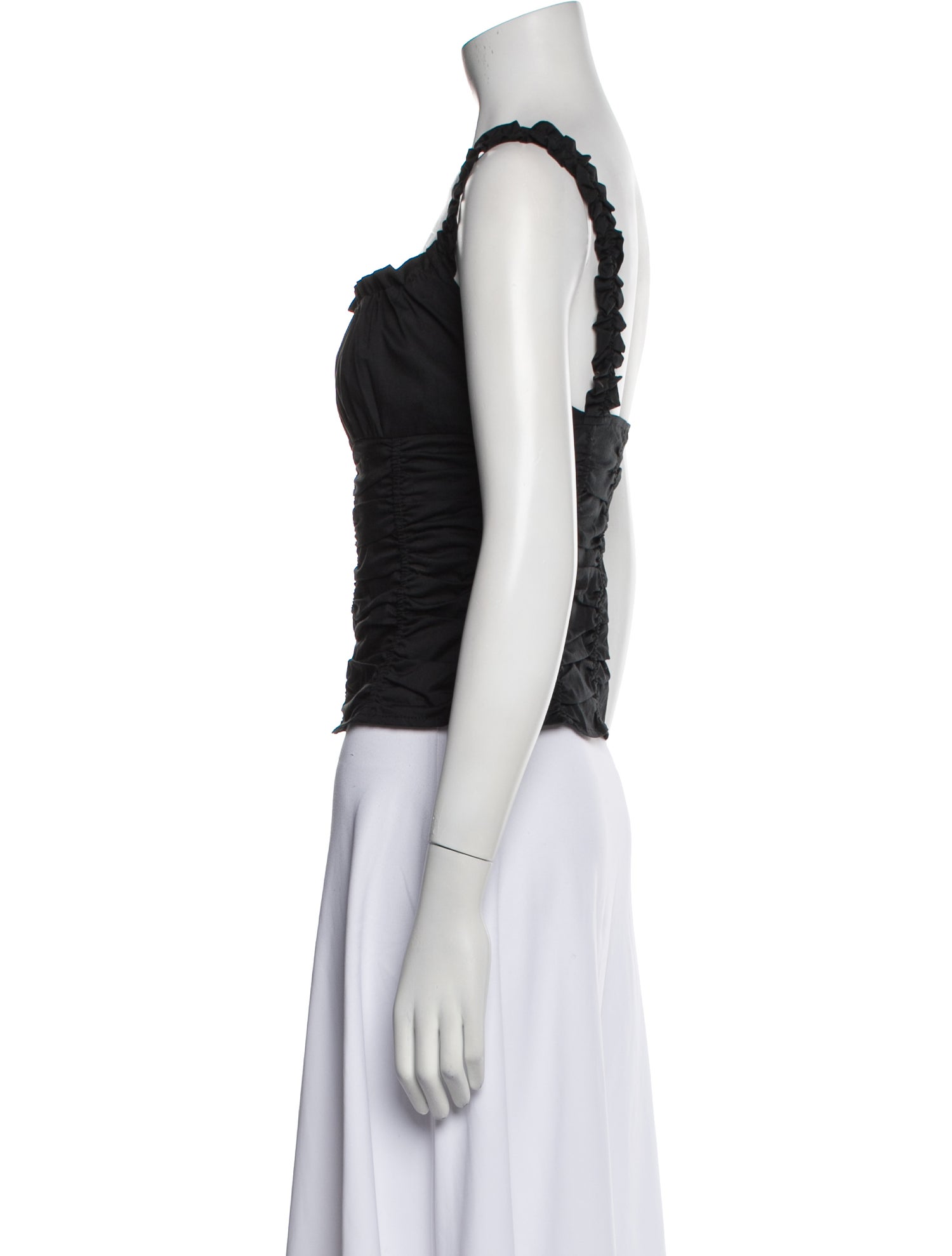 Staud Square Neckline Sleeveless Crop Top