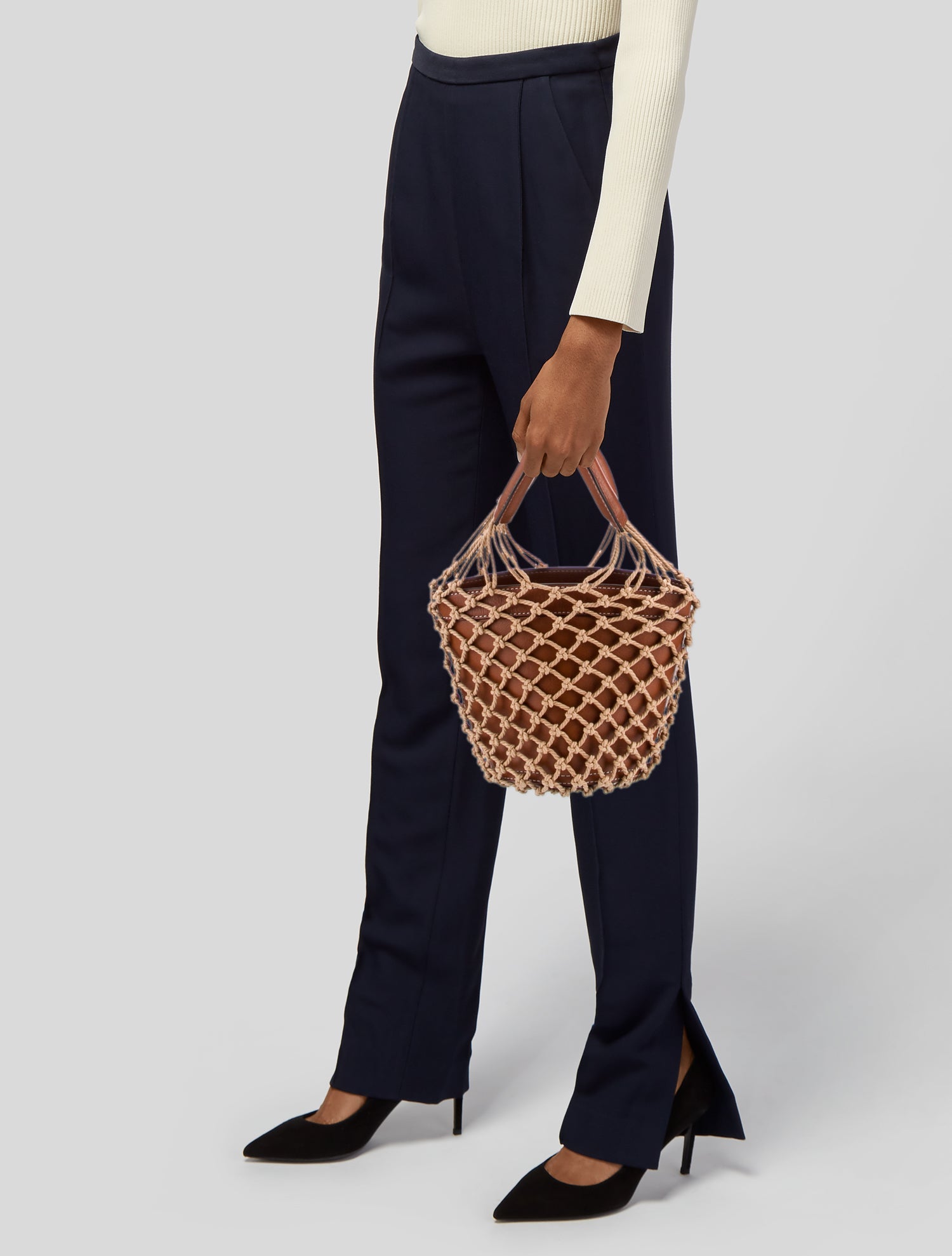 Staud Leather Top Handle Bag