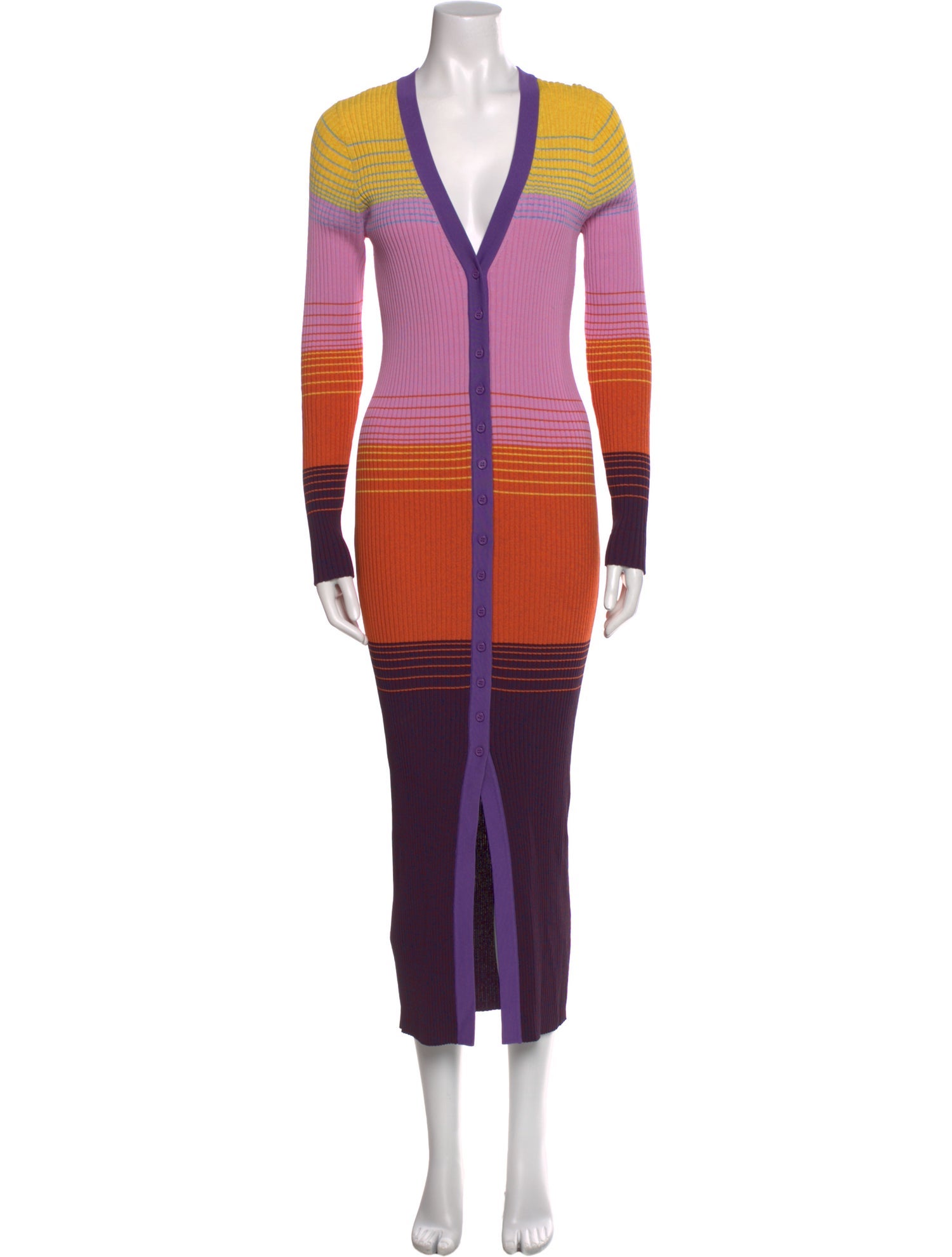 Staud Striped Long Dress