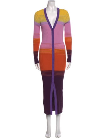 Staud Striped Long Dress