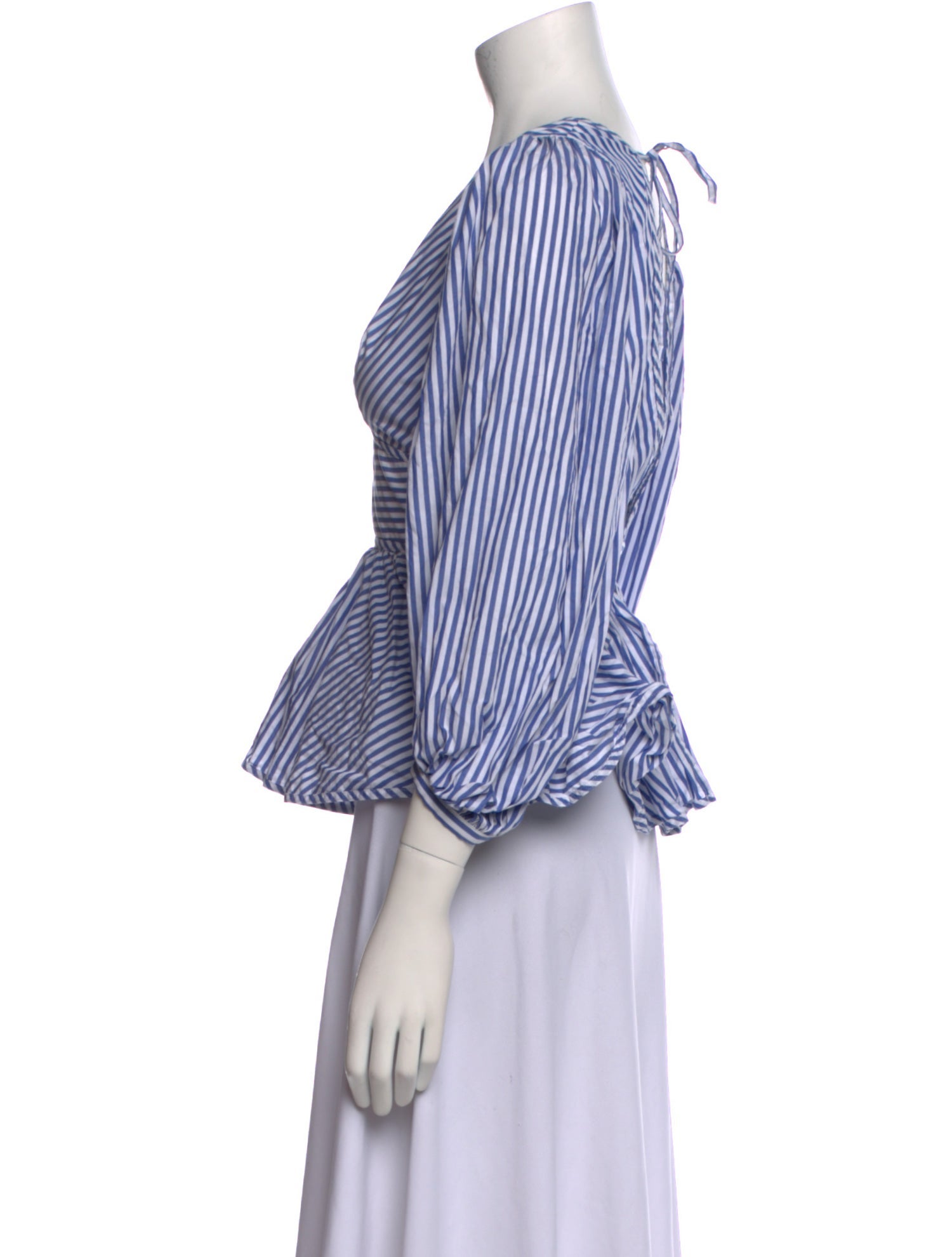 Staud Striped V-Neck Crop Top