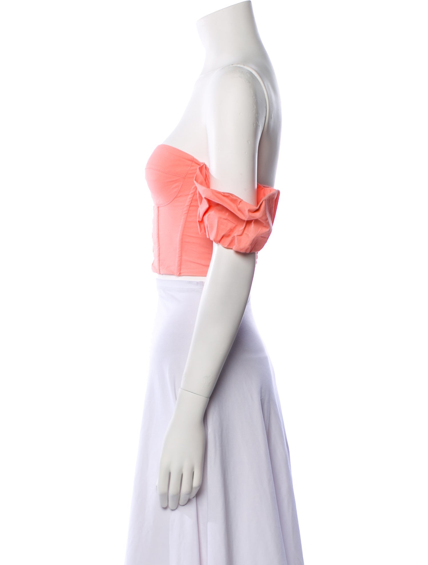 Staud Square Neckline Short Sleeve Crop Top
