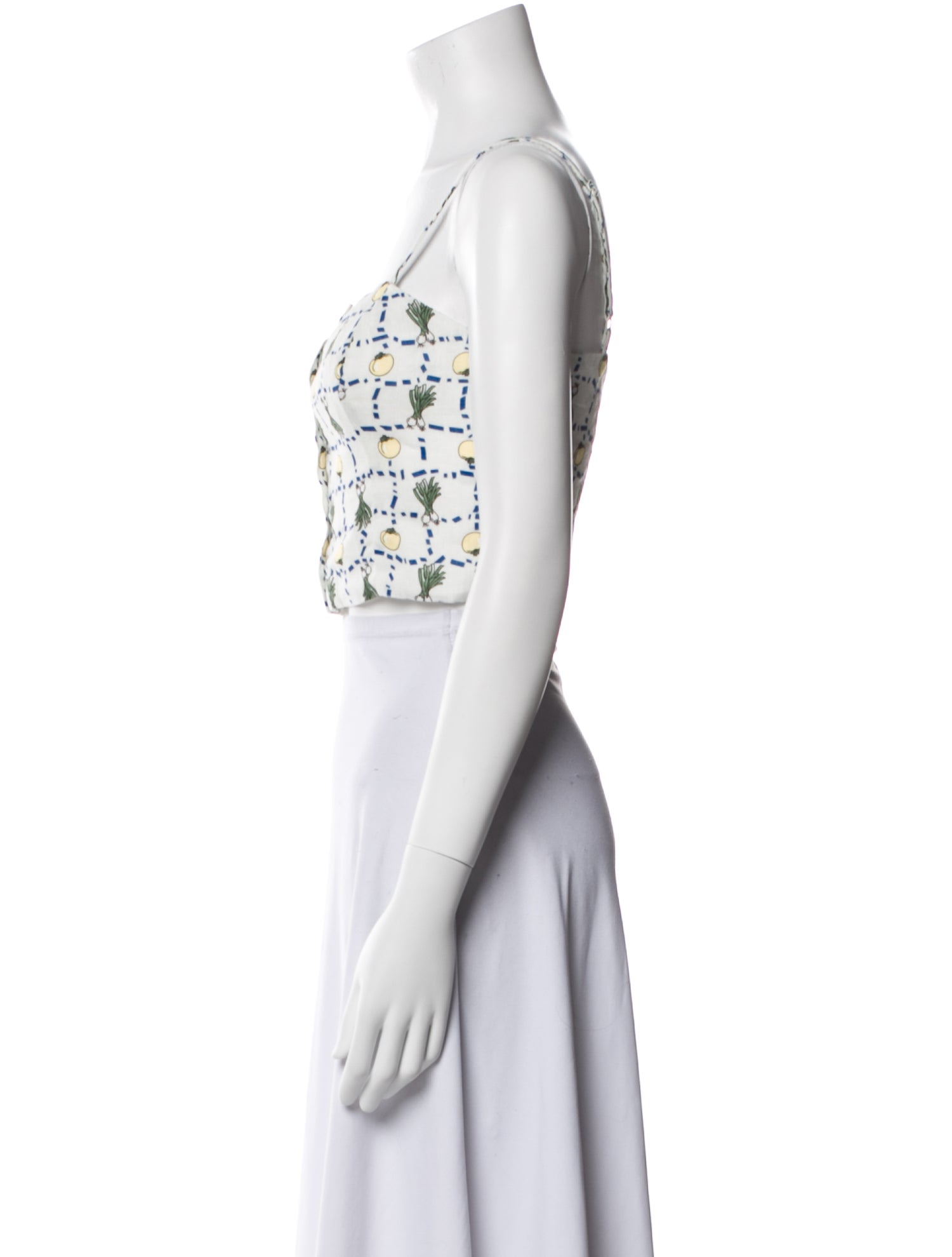 Staud Linen Printed Crop Top