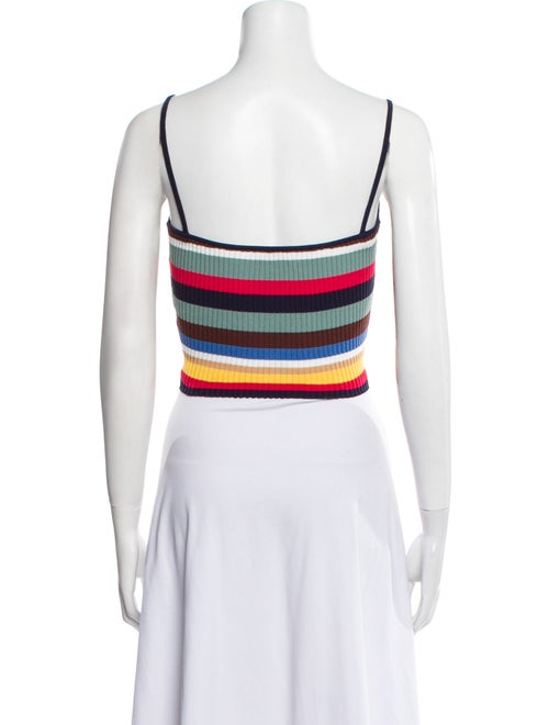 Staud Striped Square Neckline Crop Top