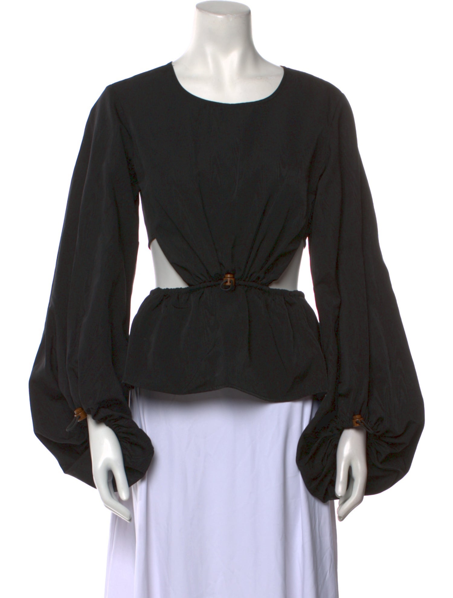 Staud Scoop Neck Long Sleeve Blouse
