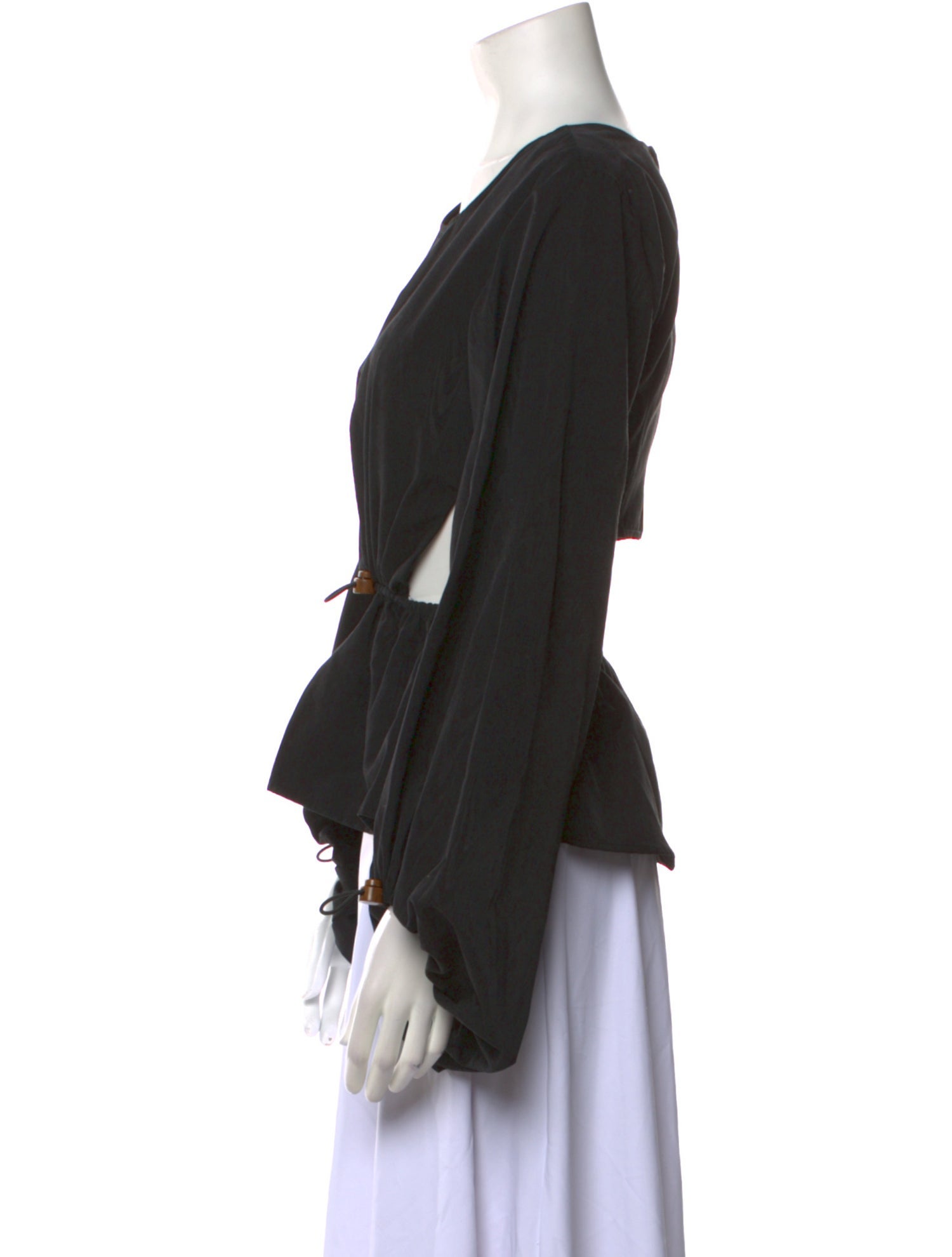 Staud Scoop Neck Long Sleeve Blouse