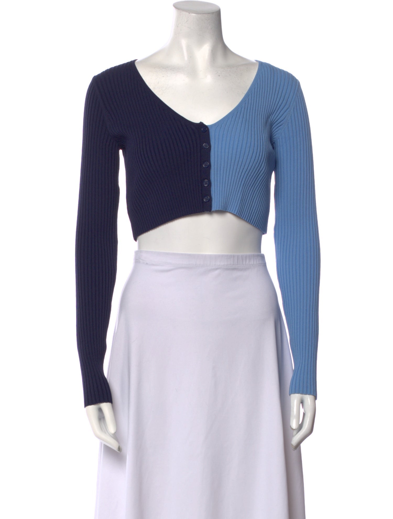 Staud Scoop Neck Long Sleeve Crop Top