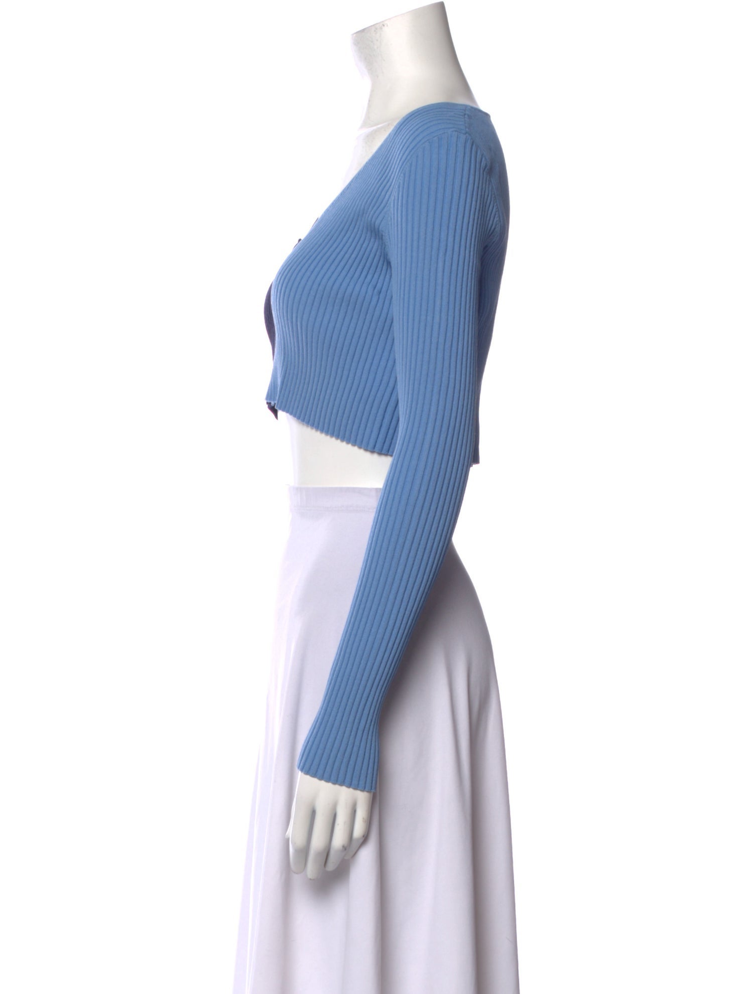 Staud Scoop Neck Long Sleeve Crop Top