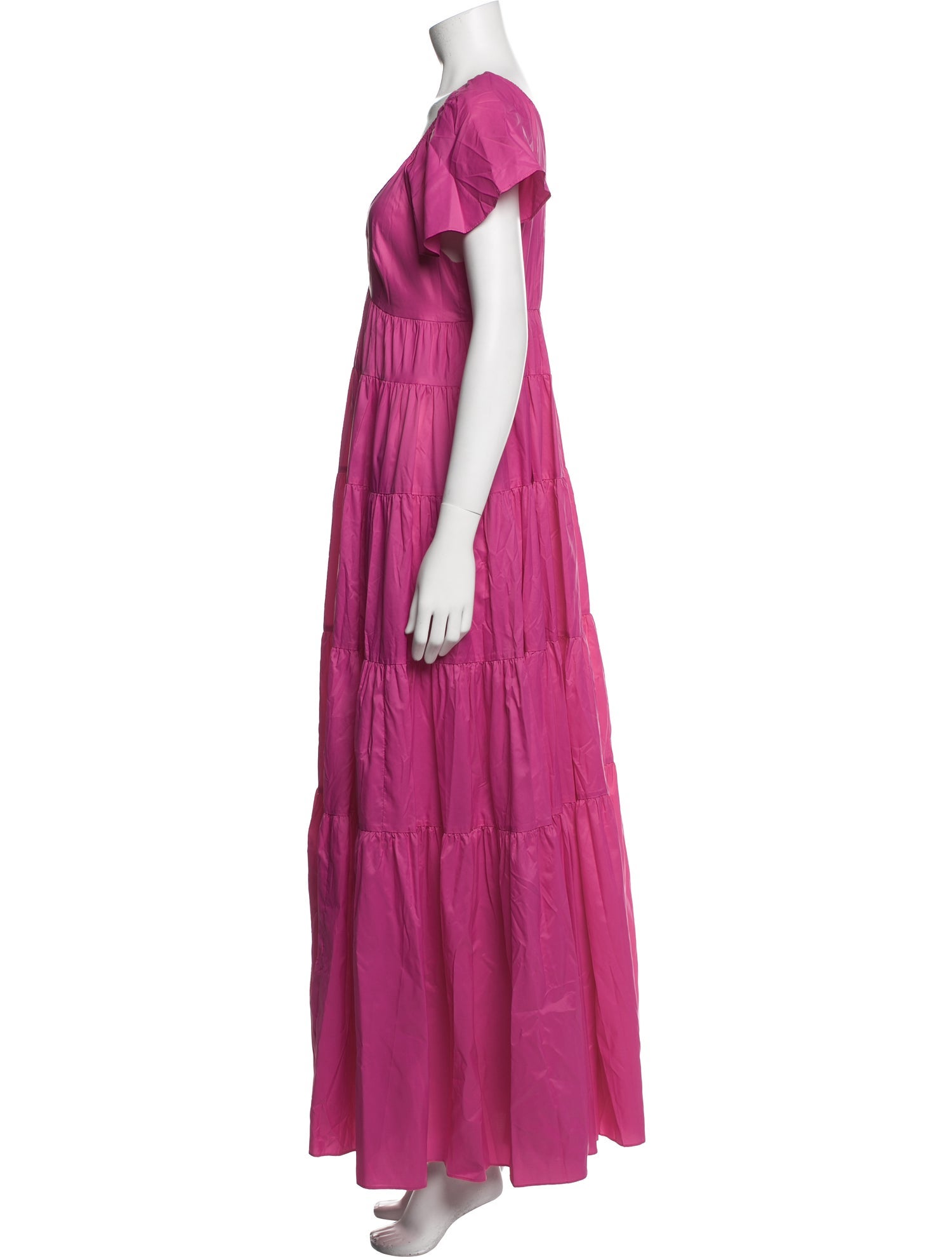 Staud V-Neck Long Dress