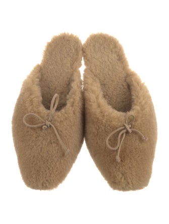 Staud Shearling Bow Accents Mules
